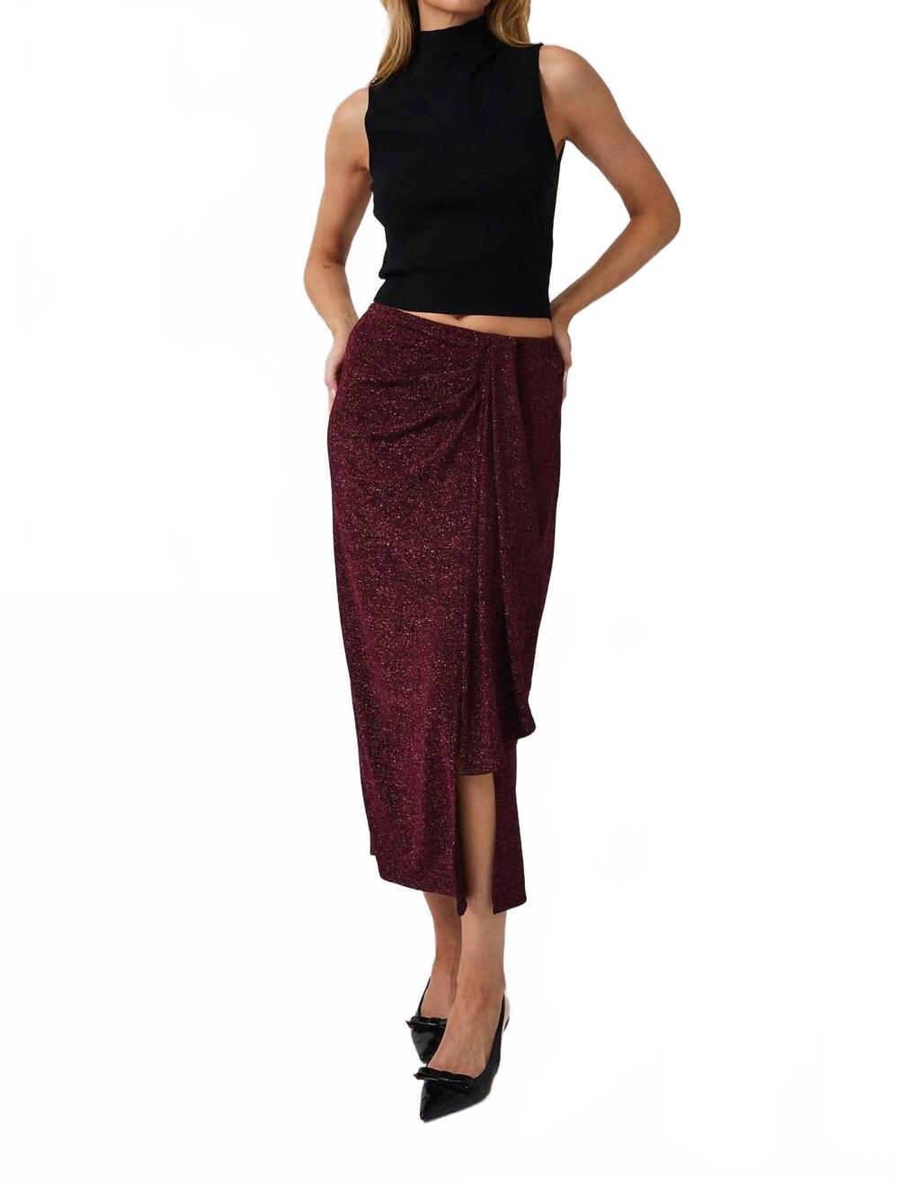 NEW GILLI aurora drape skirt in red